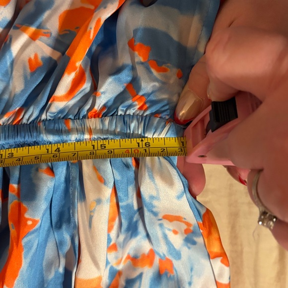 TCEC Blue and Orange Floral Maxi Dress - Picture 9 of 9